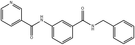 N-(3-(苄基氨基甲酰)苯基)烟酰胺 结构式