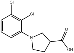 3-Pyrrolidinecarboxylic acid, 1-(2-chloro-3-hydroxyphenyl)- 结构式