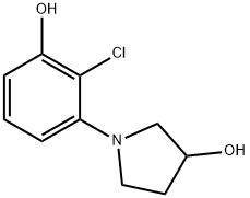 3-Pyrrolidinol, 1-(2-chloro-3-hydroxyphenyl)- 结构式