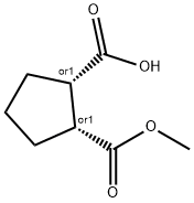 REL-(1R,2S)-2-(甲氧基羰基)环戊烷-1-羧酸 结构式