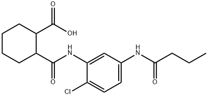 2-{[5-(BUTYRYLAMINO)-2-CHLOROANILINO]-CARBONYL}CYCLOHEXANECARBOXYLIC ACID 结构式