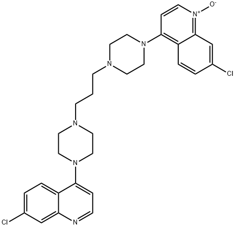 7-chloro-4-[4-[3-[4-(7-chloro-1-oxido-4-quinolinyl)-1-piperazinyl]propyl]-1-piperazinyl]quinoline 结构式