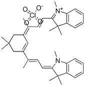 2-((E)-3-(5,5-二甲基-3-[(E)-1-甲基-3-(1,3,3-三甲基-1,3-二氢-2H-吲哚-2-亚基)-1-丙烯基]-2-环己烯-1-亚基)-1-丁烯基)-1,3,3-三甲基-3H-吲哚高氯酸盐 结构式