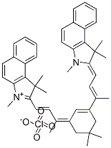 1H-BENZ[E]INDOLIUM, 2-[3-[3-[3-(1,3-DIHYDRO-1,1,3-TRIMETHYL-2H-BENZ[E]INDOL-2-YLIDENE)-1-METHYL-1-PROPENYL]-5,5-DIMETHYL-2-CYCLOHEXEN-1-YLIDENE]-1-BUTENYL]-1,1,3-TRIMETHYL-, PERCHLORATE 结构式