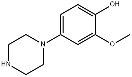 2-甲氧基-4-(1-哌嗪基)苯酚 结构式