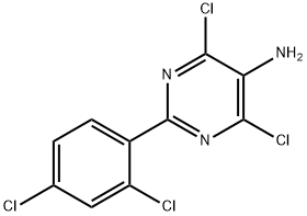 4,6-DICHLORO-2-(2,4-DICHLOROPHENYL)-5-PYRIMIDINAMINE 结构式