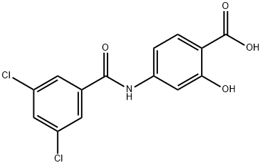 4-[(3,5-二氯苄基)氨基]-2-羟基-苯甲酸 结构式