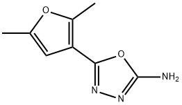 5-(2,5-DIMETHYLFURAN-3-YL)-1,3,4-OXADIAZOL-2-AMINE 结构式