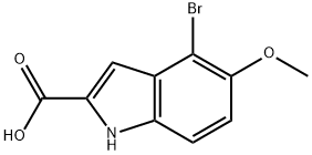 4-溴-5-甲氧基吲哚-2-羧酸 结构式