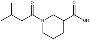 1-(3-Methylbutanoyl)-3-piperidinecarboxylic acid 结构式