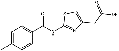 2-[2-[(4-甲基苯基)羰基氨基]-1,3-噻唑-4-基]乙酸 结构式