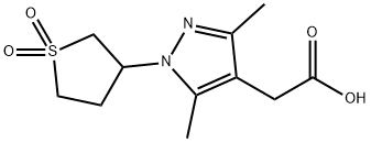 [1-(1,1-Dioxidotetrahydro-3-thienyl)-3,5-dimethyl-1H-pyrazol-4-yl]acetic acid 结构式