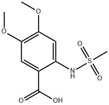 2-甲磺酰氨基-4,5-二甲氧基苯甲酸 结构式