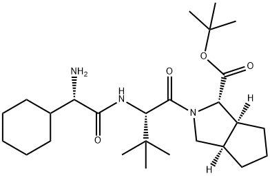 (1S,3AR,6AS)-2-[(2S)-2-[[(2S)-2-氨基-2-环己基乙酰]氨基]-3,3-二甲基-1-氧代丁基]八氢环戊烯并[C]吡咯-1-羧酸叔丁酯 结构式