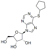 9H-Purine, 6-(cyclopentylthio)-9-(.beta.-D-ribofuranosyl)- 结构式