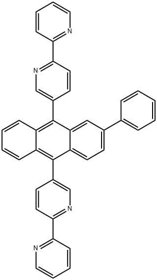 2-苯基-9,10-二[5,5''-(2,2'-联吡啶)]蒽 结构式