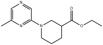 1-(6-甲基吡嗪-2-基)哌啶-3-羧酸乙酯 结构式