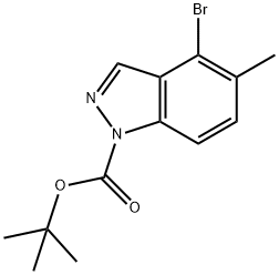 4-溴-5-甲基-1H-吲唑-1-羧酸叔丁酯 结构式