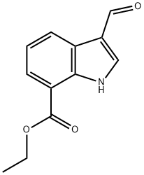 3-醛基吲哚-7-甲酸乙酯 结构式