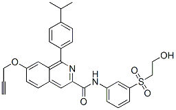 3-Isoquinolinecarboxamide,  N-[3-[(2-hydroxyethyl)sulfonyl]phenyl]-1-[4-(1-methylethyl)phenyl]-7-(2-propyn-1-yloxy)- 结构式