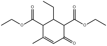 2-乙基-4-甲基-6-氧代环己-4-烯-1,3-二羧酸二乙酯 结构式