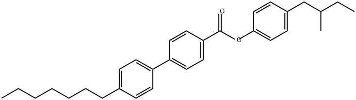 4'-Heptyl-(1,1'-biphenyl)-4-carboxylic acid, 4-(2-methylbutyl)phenyl ester 结构式