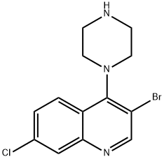 3-溴-7-氯-4-(哌嗪-1-基)喹啉 结构式