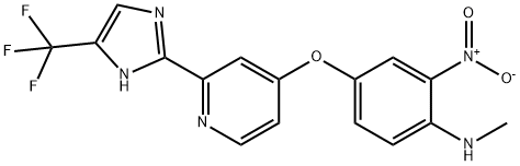 N-甲基-2-硝基-4-[[2-[5-(三氟甲基)-1H-咪唑-2-基]-4-吡啶基]氧基]-苯胺 结构式