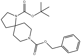 1,8-Diazaspiro[4.5]decane-1,8-dicarboxylic acid, 1-(1,1-diMethylethyl) 8-(phenylMethyl) ester 结构式