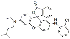 2'-[(2-chlorophenyl)amino]-6'-[ethyl(3-methylbutyl)amino]spiro[isobenzofuran-1(3H),9'-[9H]xanthene]-3-one 结构式