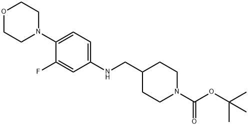 1-Boc-4-[(3-fluoro-4-Morpholin-4-yl-phenylaMino)Methyl]piperidine 结构式