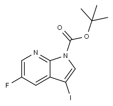 5-FLUORO-3-IODO-PYRROLO[2,3-B]PYRIDINE-1-CARBOXYLICACIDTERT-BUTYLESTER 结构式
