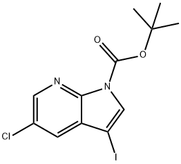 5-氯-3-碘-1H-吡咯并[2,3-B]吡啶-1-羧酸叔丁酯 结构式