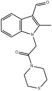 1H-INDOLE-3-CARBOXALDEHYDE, 2-METHYL-1-[2-OXO-2-(4-THIOMORPHOLINYL)ETHYL]- 结构式