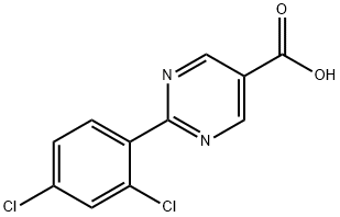 2-(2,4-二氯苯基)嘧啶-5-甲酸 结构式