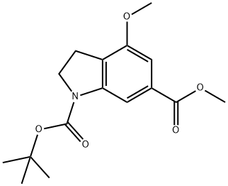 1-叔丁基6-甲基吲哚啉-1,6-二羧酸酯 结构式