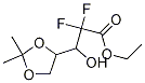 3-(2,2-二甲基-1,3-二氧戊环-4-基)-2,2-二氟-3-羟基丙酸乙酯 结构式