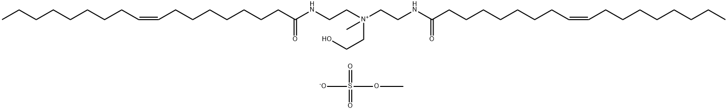 (2-hydroxyethyl)methylbis[2-[(1-oxooctadec-9-enyl)amino]ethyl]ammonium methyl sulphate 结构式