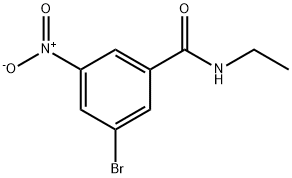 N-乙基-3-溴-5-硝基苯甲酰胺 结构式