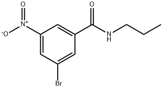 N-丙基-3-溴-5-硝基苯甲酰胺 结构式