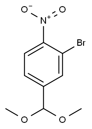 2-溴-4-(二甲氧基甲基)-1-硝基苯 结构式