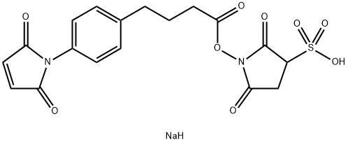 磺基琥珀酰亚胺基-4-(P-马来酰亚胺基苯基)丁酸酯 结构式