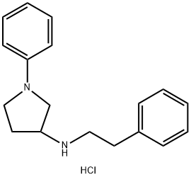 1-PHENYL-N-(2-PHENYLETHYL)-3-PYRROLIDINAMINE HYDROCHLORIDE 结构式