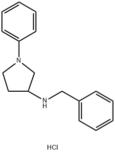 1-PHENYL-N-(PHENYLMETHYL)-3-PYRROLIDINAMINE HYDROCHLORIDE 结构式