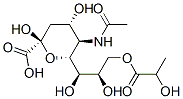 (2S,4S,5R,6R)-5-acetamido-6-[(1R,2R)-1,2-dihydroxy-3-(2-hydroxypropanoyloxy)propyl]-2,4-dihydroxyoxane-2-carboxylic acid 结构式