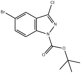 1H-Indazole-1-carboxylicacid,5-broMo-3-chloro-,1,1-diMethylethylester 结构式