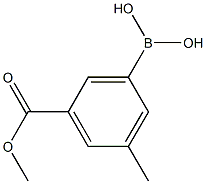 (3-(甲氧羰基)-5-甲基苯基)硼酸 结构式