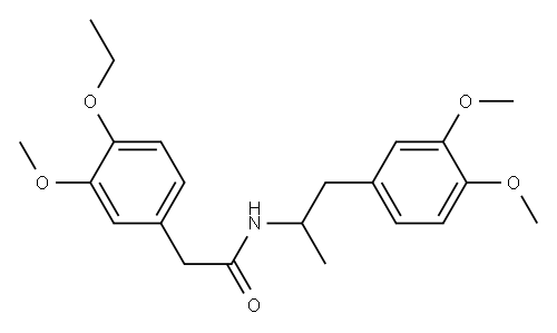 N-[2-(3,4-dimethoxyphenyl)-1-methylethyl]-4-ethoxy-3-methoxyphenylacetamide 结构式