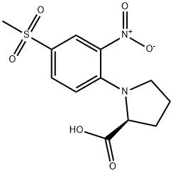(4-(甲基磺酰基)-2-硝基苯基)脯氨酸 结构式