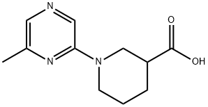 1-(6-甲基吡嗪-2-基)哌啶-3-羧酸 结构式